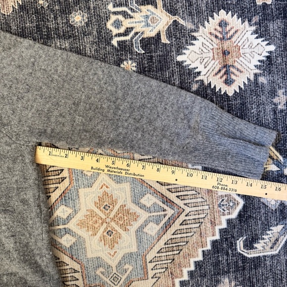 Ellen Tracy 100% Wool Oversized Full Zip Up Long Cardigan Gray Size Medium - Picture 12 of 14